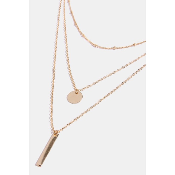 Minimalist Bohemian Indie Layered Gold Necklace - Picture 8 of 11